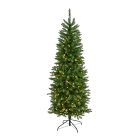 Pre-Lit Faux Slim Mountain Pine Tree (6'&ndash;9')
