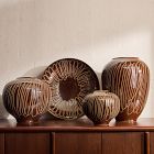 Carved Ceramic Vases &amp; Bowl