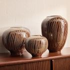Carved Ceramic Vases &amp; Bowl