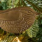 Lone Fox Painted Metal Bird Ornament