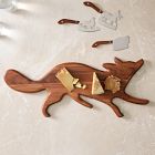 Lone Fox Woodland Cheese Knives &amp; Wood Serve Board