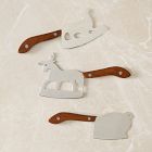 Lone Fox Woodland Cheese Knives &amp; Wood Serve Board