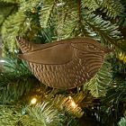 Lone Fox Painted Metal Bird Ornament