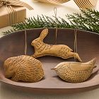 Lone Fox Painted Metal Bird Ornament