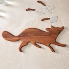 Lone Fox Woodland Cheese Knives &amp; Wood Serve Board