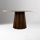 Aldrin Travertine Round Dining Table (60")