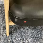 Open Box: Craig Expressed Wood Leather Chair - Ludlow Leather Black, Blonde