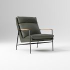 Open Box: Kinsley Leather Lounge Chair - Saddle Leather Banker, Dark Bronze