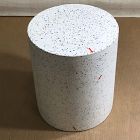 Open Box: Terrazzo Drum Indoor/Outdoor Round Side Table (15") - White