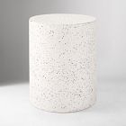 Open Box: Terrazzo Drum Indoor/Outdoor Round Side Table (15") - White