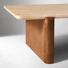 Travertine Solid Wood Coffee Table (48")