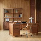 Hughes Desk with File Cabinets (68") &amp; Tall Double Wide Bookcase (34") Set