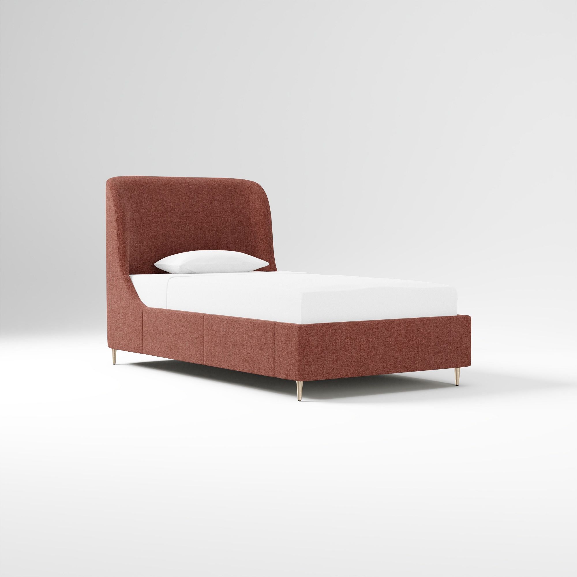 Burgundy red velvet wingback upholstered bed