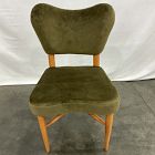 Open Box: Pierce &amp; Ward Curved Back Dining Chair - Deluxe Velvet Juniper, Light Nutmeg