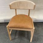 Open Box: Ezra Dining Chair - Ludlow Leather Sesame, Blonde