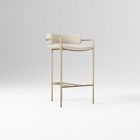 Open Box: Lenox Counter Stool (26"H) - Performance Distressed Velvet Sand, Champagne Bronze Frame