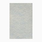 Allover Wave Pattern Wool Rug