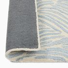 Allover Wave Pattern Wool Rug