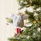 Felt Skiing Mouse Ornament - Red