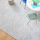 Allover Wave Pattern Wool Rug