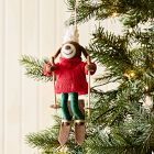 Felt Skiing Dog Ornament