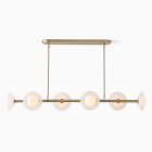 Bezel 6-Light Linear Chandelier (51.5")