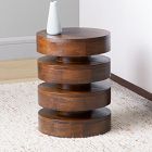 Floating Disks Solid Wood Side Table (13")