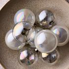 Medium Glass Ball Ornaments (Set of 9) - Pearl White &amp; Iridescent