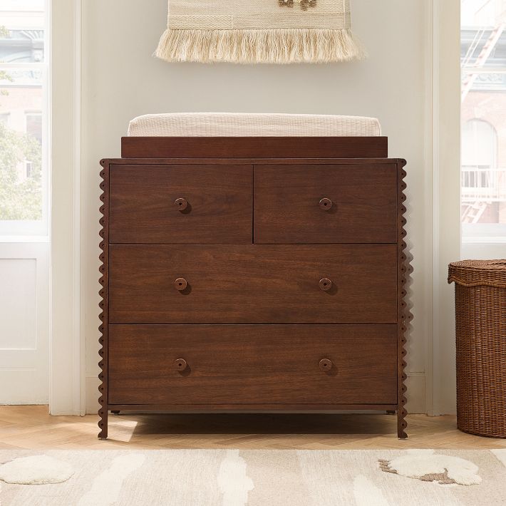 Josephine 4-Drawer Narrow Dresser with Removable Topper (38