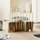 Geometric Metal Menorah - Gold