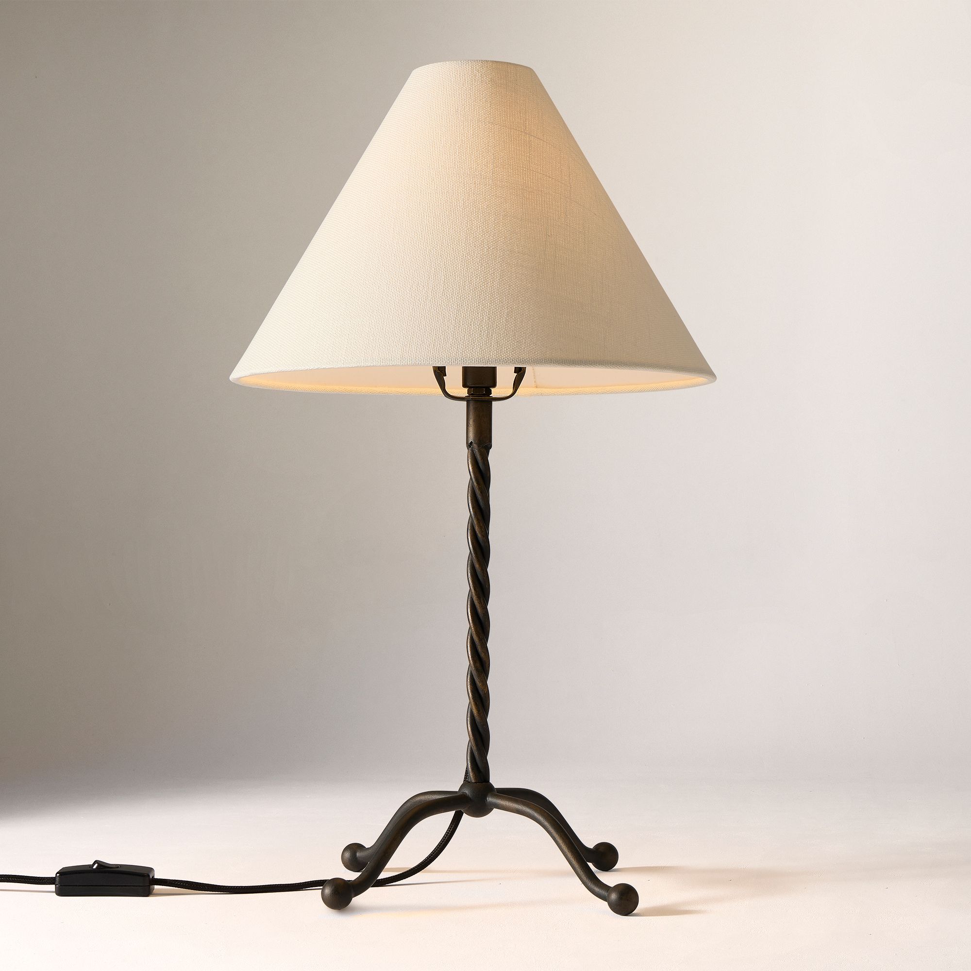 Pierce & Ward Twisted Metal Table Lamp (20") - 20In, Dark Bronze