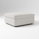 Open Box: Harris Ottoman (35"W) - Performance Distressed Velvet Silver