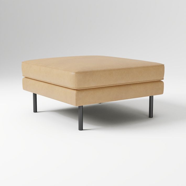 Axel Leather Ottoman – Modern & Durable | West Elm