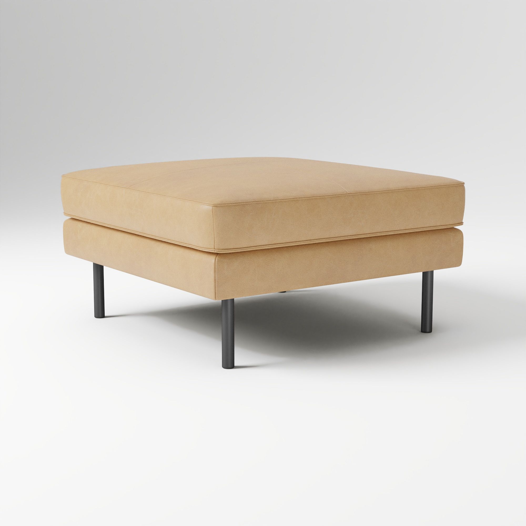 Axel Leather Ottoman – Modern & Durable | West Elm