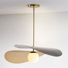 Open Box: Olivia Two-Tone Pendant (29") - Antique Brass/Dark Bronze, Milk Glass Globe