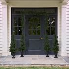 Pre-Lit Faux Norway Pine Porch Christmas Trees (Set of 4)