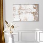 Earthy Metallic Framed Canvas Wall Art