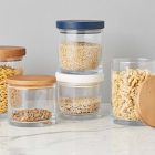 Smooth Wood Top Glass Canisters
