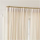 Open Box: Pleated European Flax Linen Light Filtering Curtain (48"W x 108"L) - Sand Pinstripe