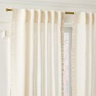 Open Box: Ruffle Linen Blackout Curtain (48"W x 96"L) - Sand Pinstripe