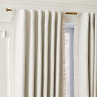 Open Box: Ruffle Linen Blackout Curtain (48"W x 84"L) - Charcoal Pinstripe