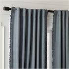 Open Box: Ruffle Linen Blackout Curtain (48"W x 108"L) - Steel Blue