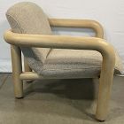Open Box: Benson Wood Frame Chair - Performance Marled Basketweave Camel, Blonde
