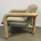 Open Box: Benson Wood Frame Chair - Performance Marled Basketweave Camel, Blonde