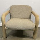 Open Box: Benson Wood Frame Chair - Performance Marled Basketweave Camel, Blonde