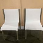 Open Box: Cusco Outdoor Textilene Stacking Dining Chair, Set of 2 - Weathered Gray, White