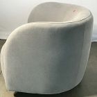 Open Box: Laurent Grand Swivel Chair - Performance Washed Canvas Storm Gray, Cool Walnut