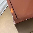 Open Box: Pierce &amp; Ward Lacquered Nightstand (16") - Natural Brown, Claro Knobs