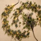 Pre-Lit Faux Frosted Red Berry Pine Branch &amp; Garland Collection
