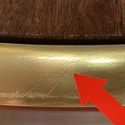 Open Box: Drum Storage Coffee Table (32") - Walnut, Antique Brass
